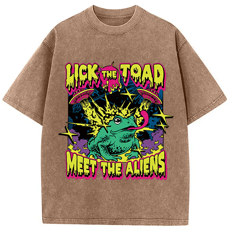 Tokyocanvas Psychedelic Frog Washed T-Shirt