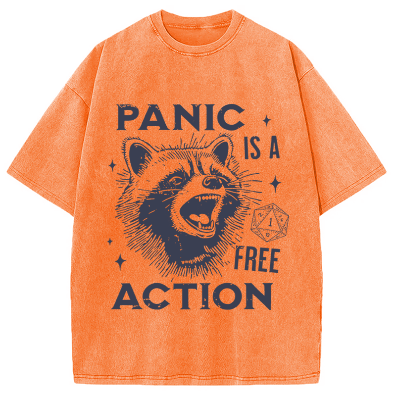 Tokyocanvas Panic Is A Free Action Washed T-Shirt