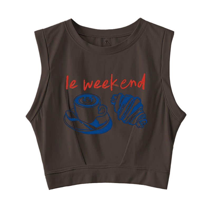 Tokyocanvas Retro Weekend Sleeveless Crop Top