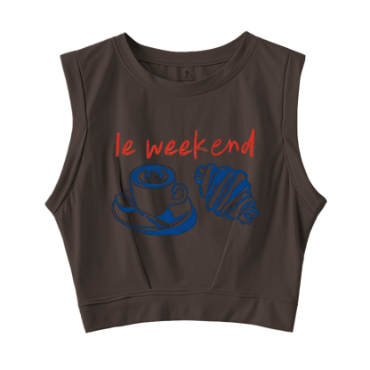 Tokyocanvas Retro Weekend Sleeveless Crop Top