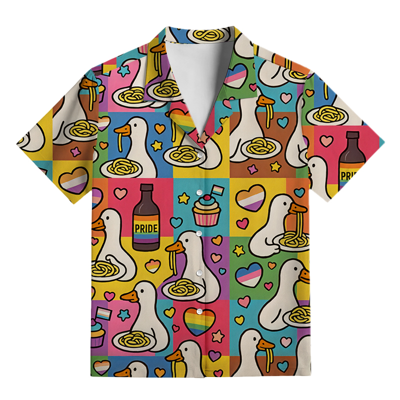 Tokyocanvas Pride japanese Goose Eat Spaghetti Aloha Pajama Set