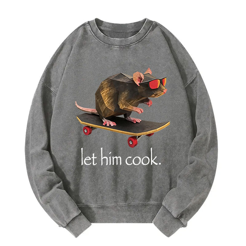 Tokyocanvas Rat Skateboard Cook Washed Sweatshirt