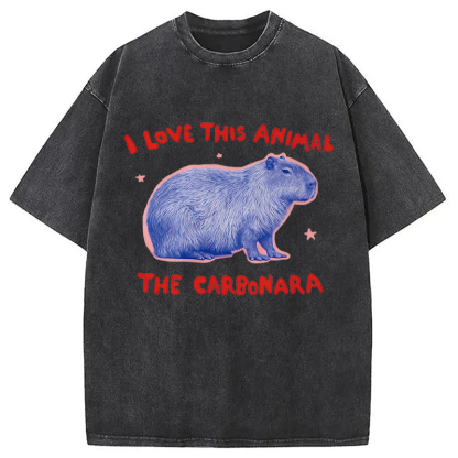 Tokyocanvas I Love This Animal The Carbonara Washed T-Shirt