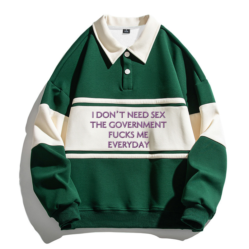 Tokyocanvas I Don't Need Polo Embroidered Sweatshirt