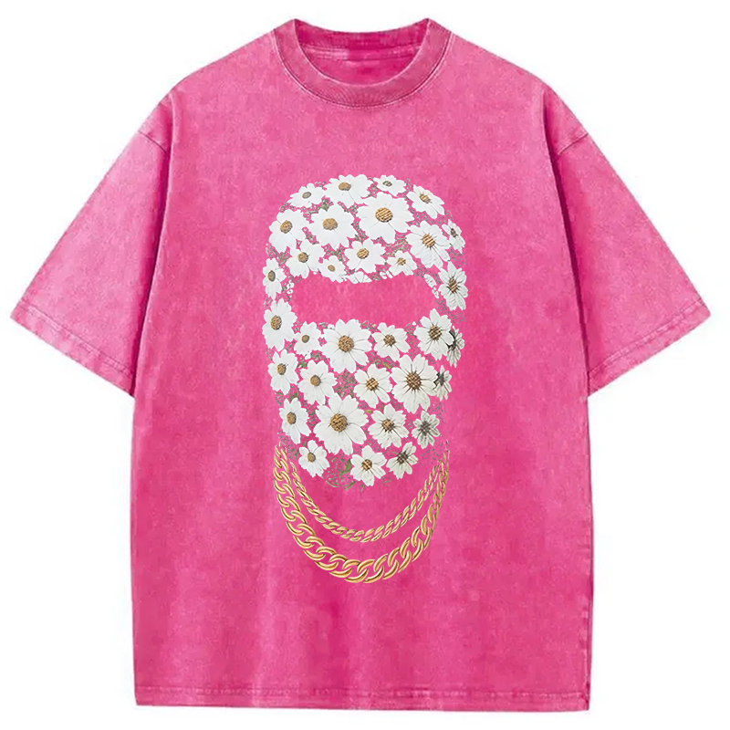 Tokyocanvas Daisy Mask Washed T-Shirt