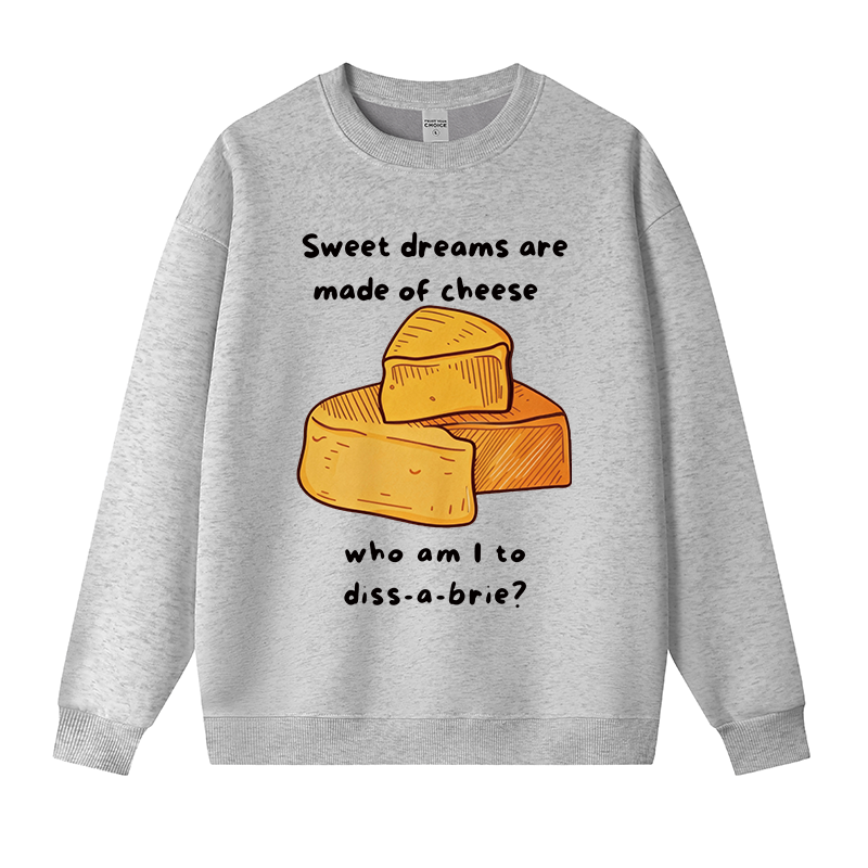 Tokyocanvas Funny Cheese Music Fleece Lined Sweatshirt