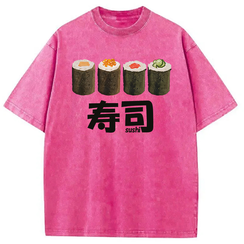 Tokyocanvas Kawaii Sushi Roll Washed T-Shirt