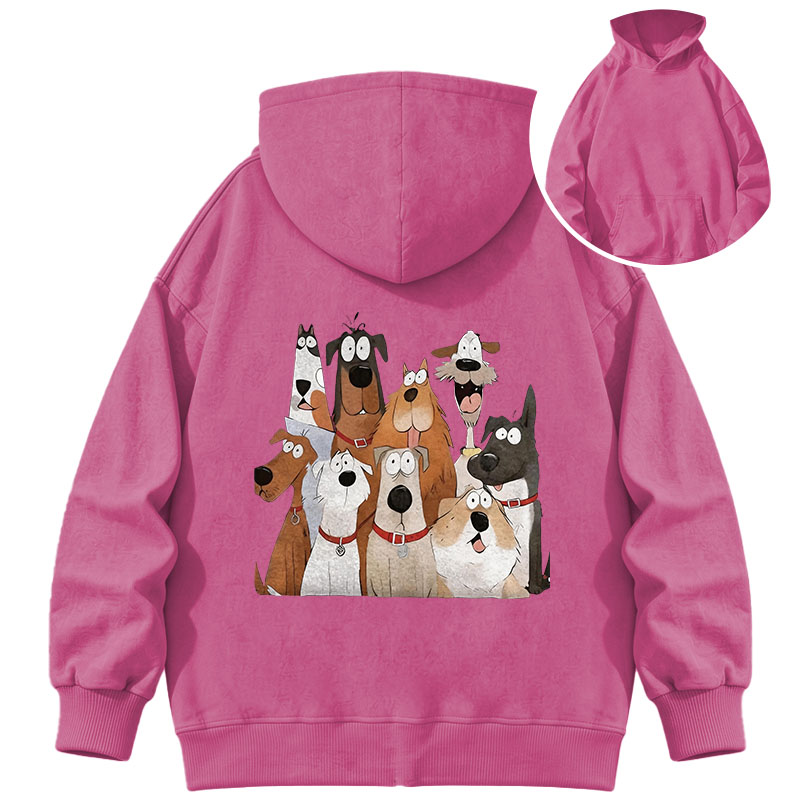 Tokyocanvas Funny Cute Dog Art Print Washed Hoodie