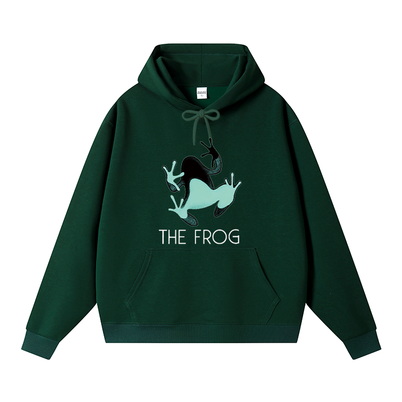 Tokyocanvas Frog Lying On Clothes Fleece Lined Hoodie