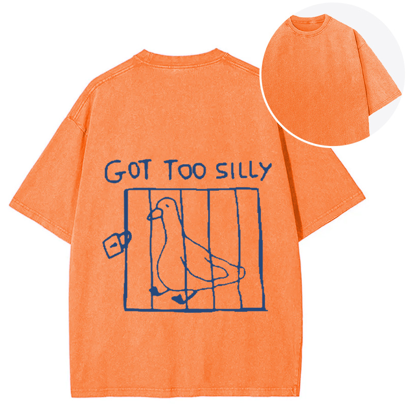 Tokyocanvas Got Too Silly Meme Back Washed T-Shirt