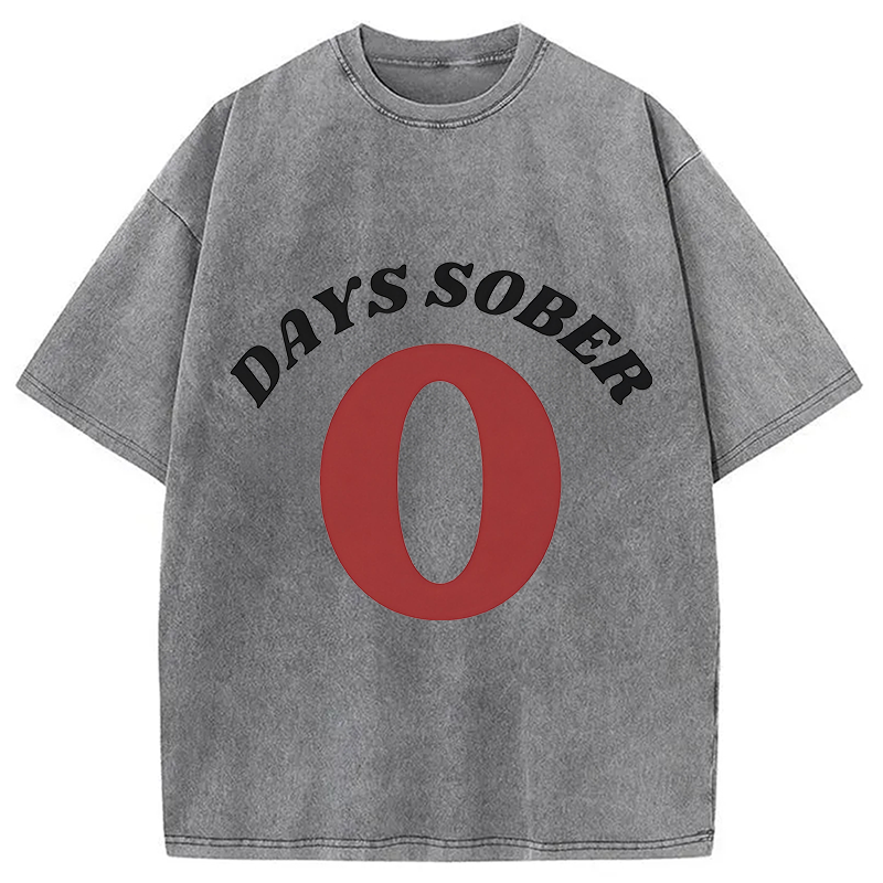 Tokyocanvas 0 Days Sober Washed T-Shirt