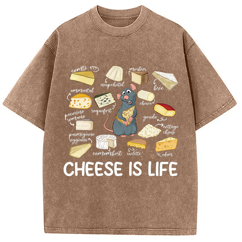 Tokyocanvas Cheese Is Life Washed T-Shirt
