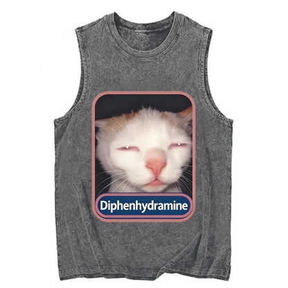Tokyocanvas Diphenhydramine Meme Cat Washed Tank