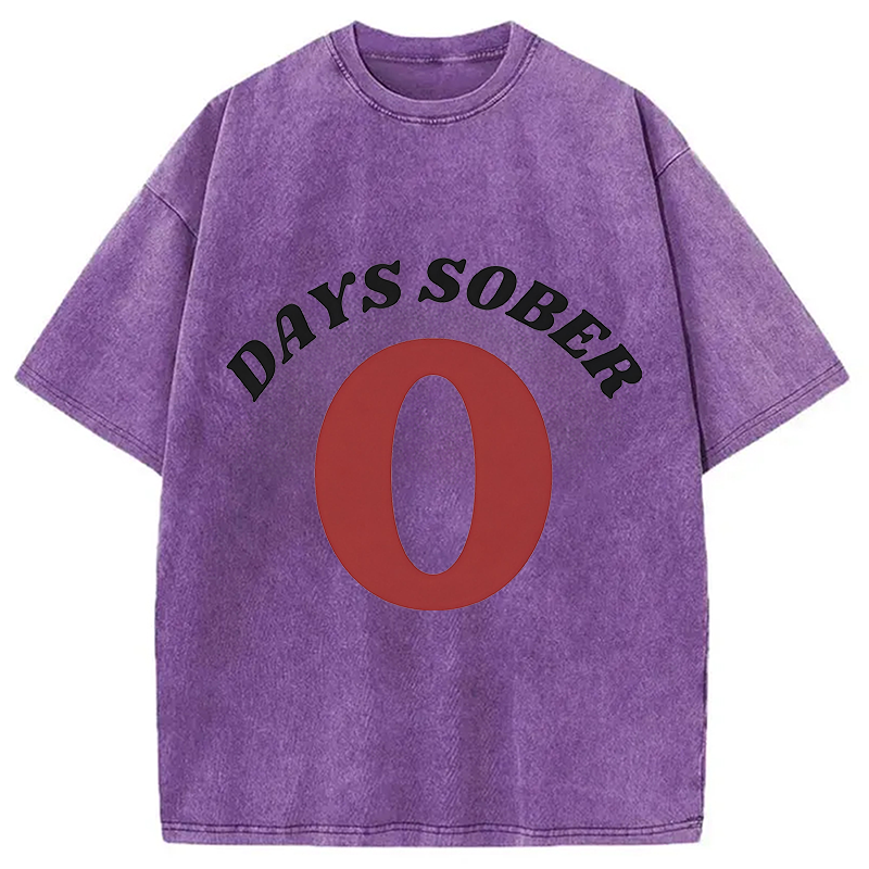 Tokyocanvas 0 Days Sober Washed T-Shirt