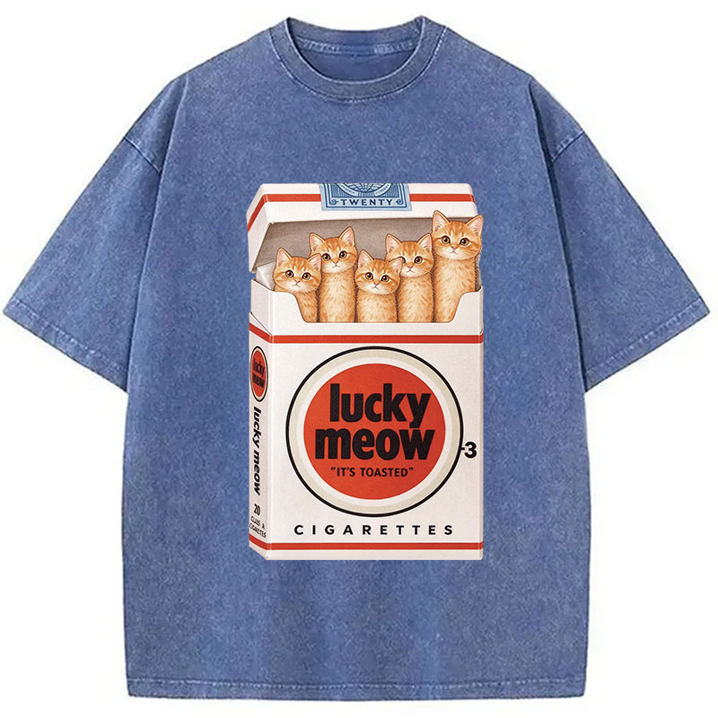 Tokyocanvas Lucky Meow Washed T-Shirt