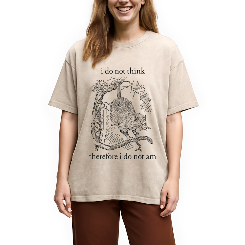 Tokyocanvas Opossum Weird Meme Washed T-Shirt