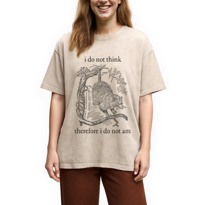 Tokyocanvas Opossum Weird Meme Washed T-Shirt