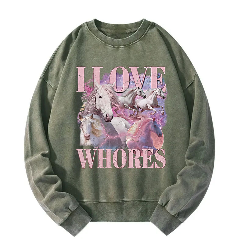 Tokyocanvas I Love Whores Vintage Washed Sweatshirt