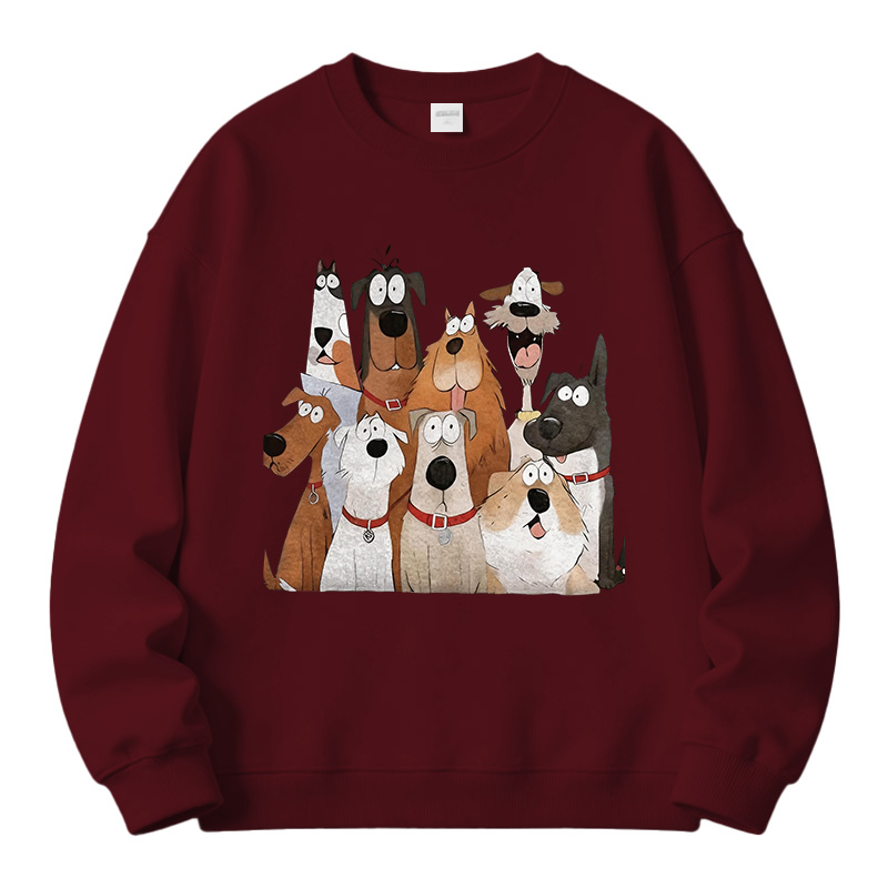 Tokyocanvas Funny Cute Dog Art Print Fleece Lined Sweatshirt