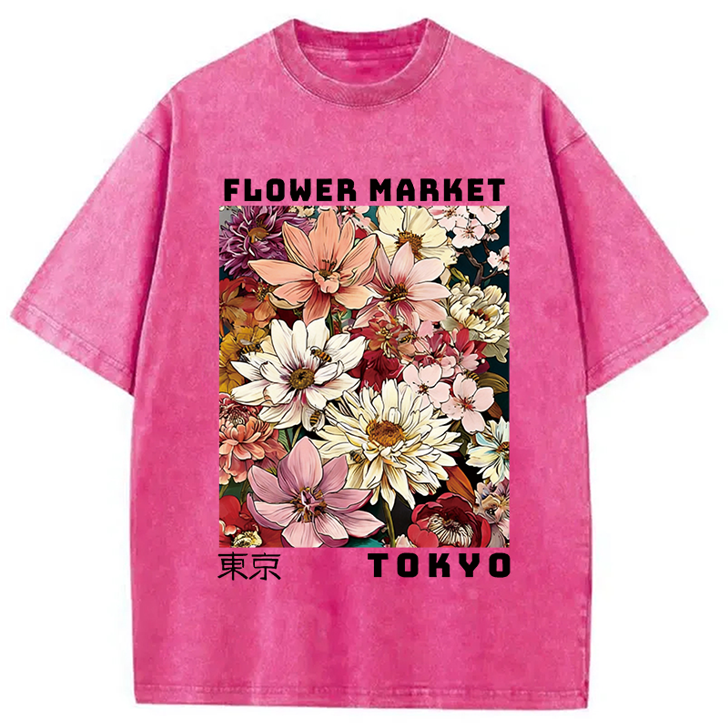 Tokyocanvas Tokyo Flower Market Washed T-Shirt