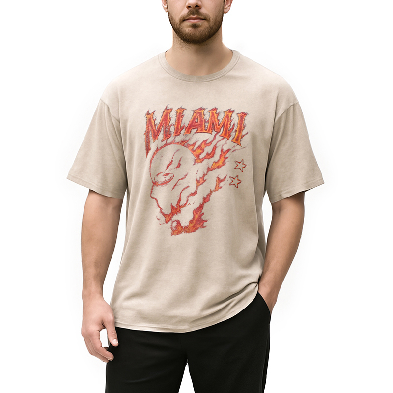 Tokyocanvas Miami Flame Ninja Washed T-Shirt