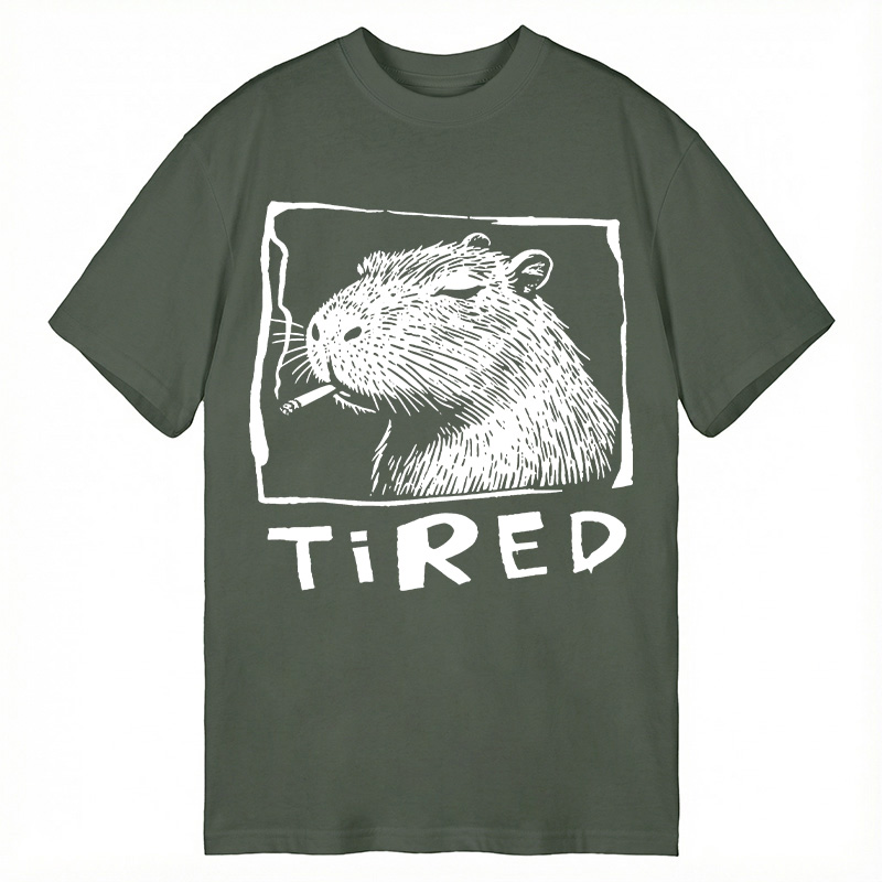 Tokyocanvas Tired Life Funny Capybara Art Classic T-Shirt