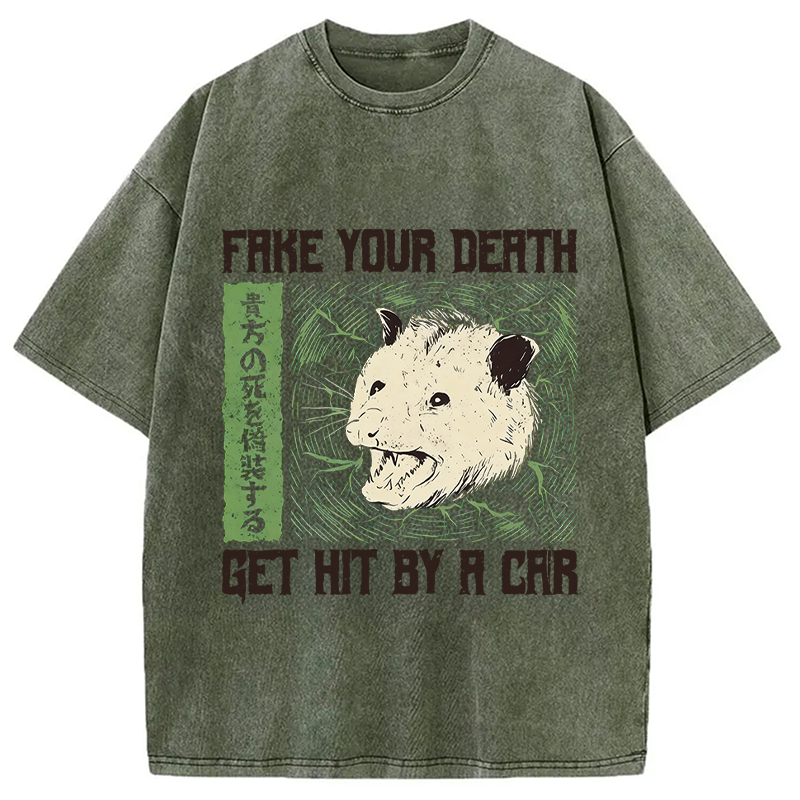 Tokyocanvas Fake Your Death Opossum Washed T-Shirt