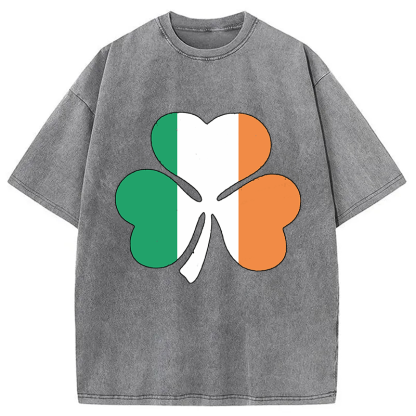 Tokyocanvas Irish Flag Shamrock Washed T-Shirt