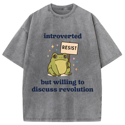 Tokyocanvas Introverted Resistance Frog Washed T-Shirt