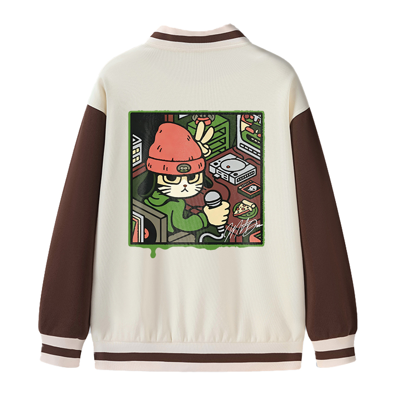 Tokyocanvas Rapper Cat Varsity Jacket