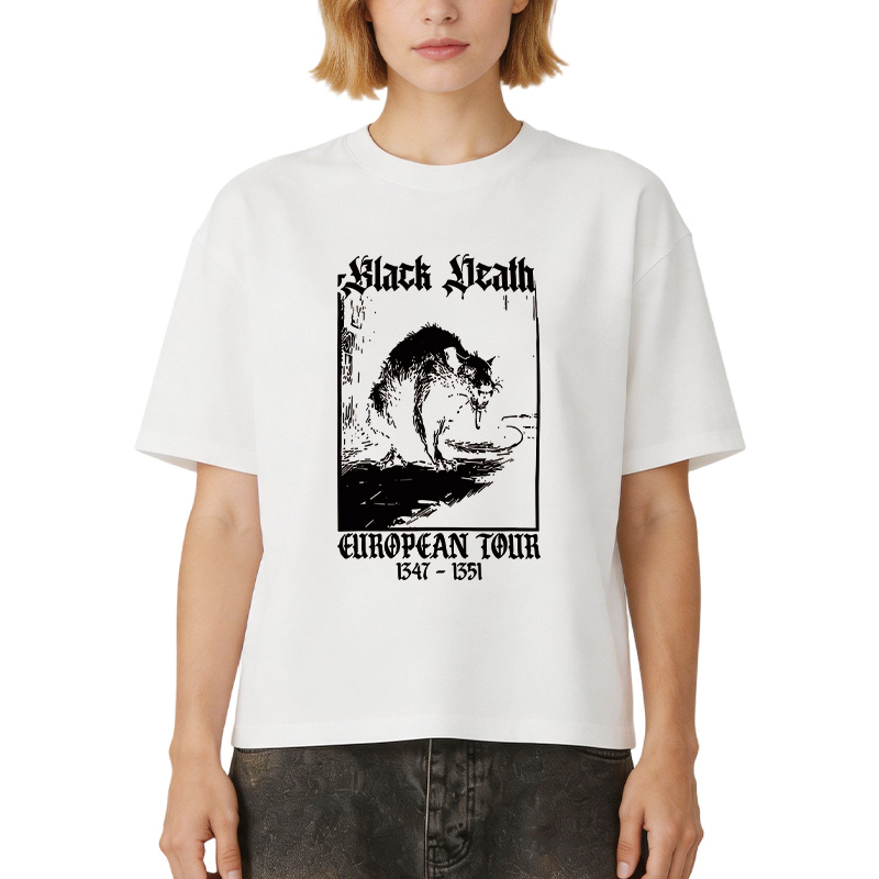 Tokyocanvas Black Death Rat Boxy T-shirt