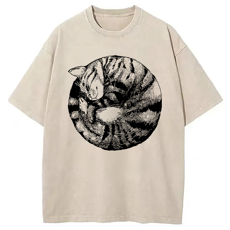 Tokyocanvas A Plate Of Cat Washed T-Shirt