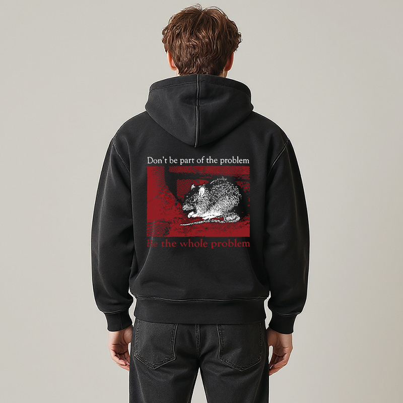 Tokyocanvas Don't Be Part of the Problem Washed Zip Hoodie