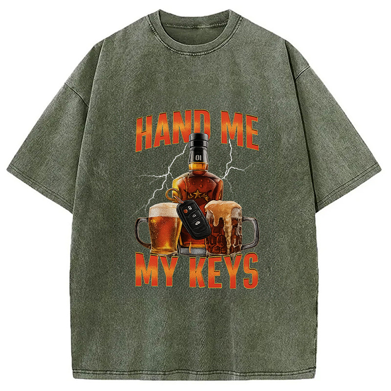Tokyocanvas Hand Me The Keys Meme Washed T-Shirt