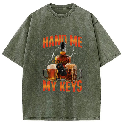Tokyocanvas Hand Me The Keys Meme Washed T-Shirt