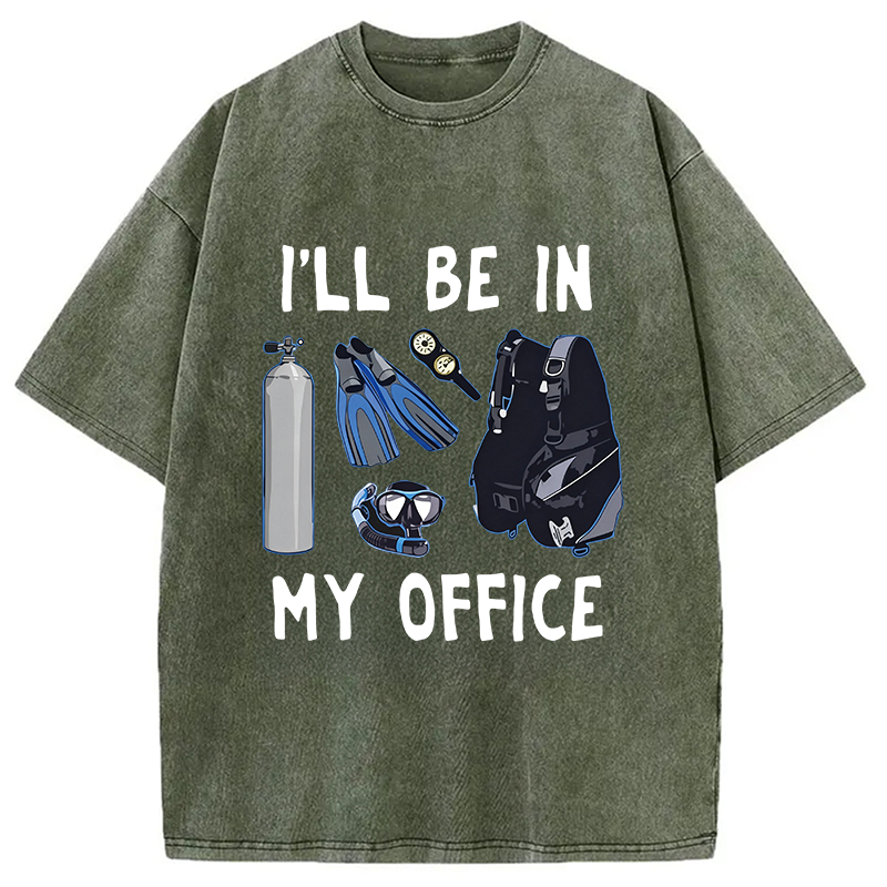 Tokyocanvas I'll be in My Office Scuba Diving Washed T-Shirt