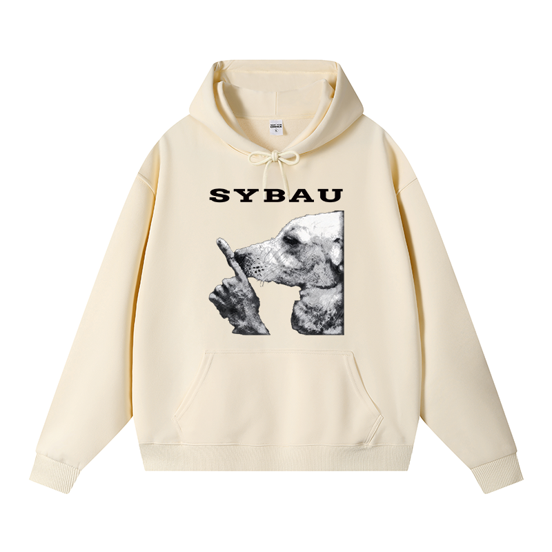 Tokyocanvas Dog Shush Meme Fleece Lined Hoodie