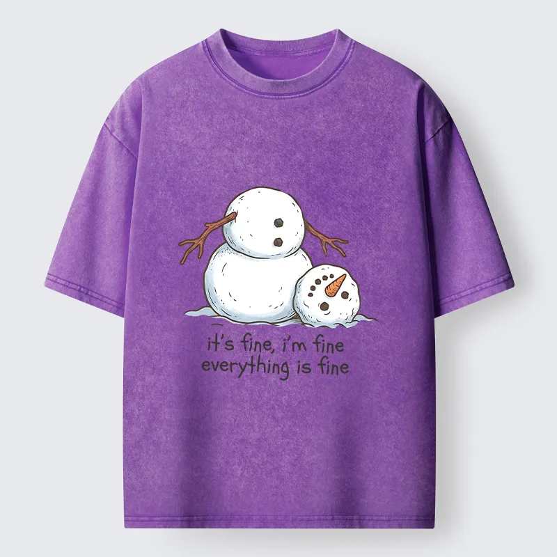 Tokyocanvas A Snowman In A Tight Spot Washed T-Shirt