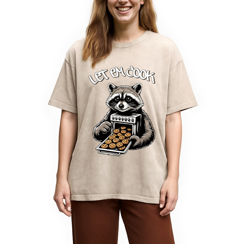 Tokyocanvas Let Em Cook Raccoon Washed T-Shirt
