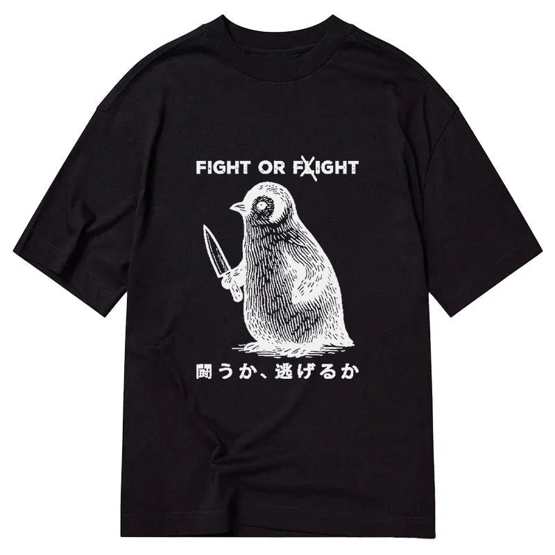 Tokyocanvas Funny Fight Or Flight Classic T-Shirt