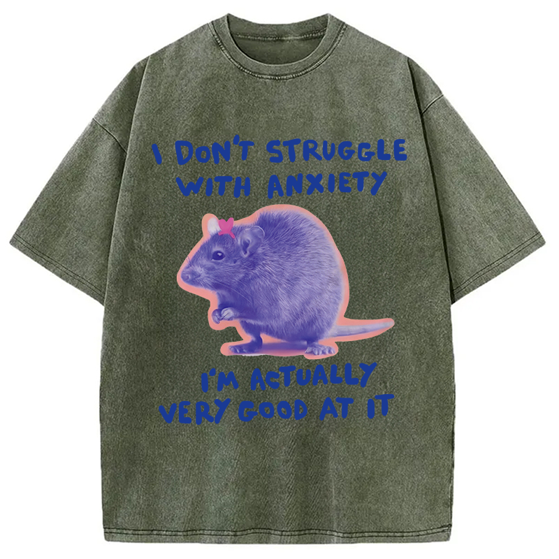 Tokyocanvas I Don't Struggle With Anxiety Washed T-Shirt