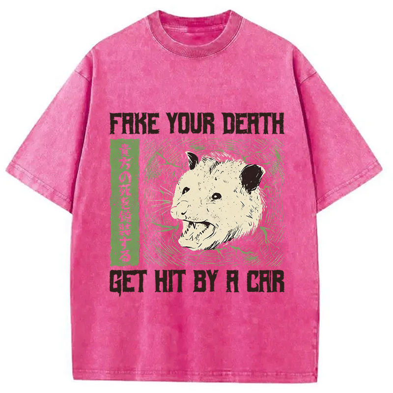 Tokyocanvas Fake Your Death Opossum Washed T-Shirt