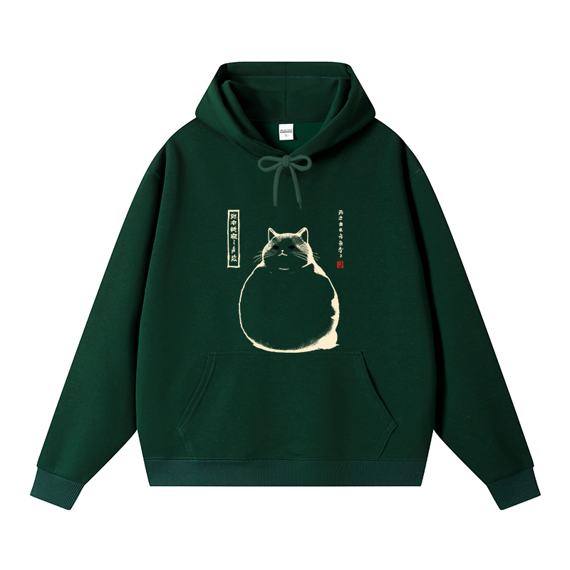 Tokyocanvas Matsumoto Hoji Cat Fleece Lined Hoodie