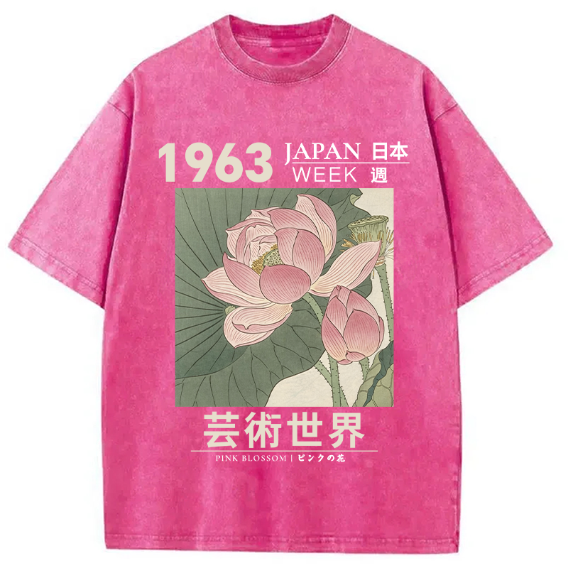 Tokyocanvas Pink Blossom Washed T-Shirt