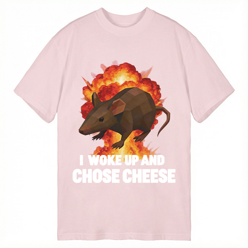 Tokyocanvas Woke Up and Chose Cheese Funny Rat Meme Classic T-Shirt