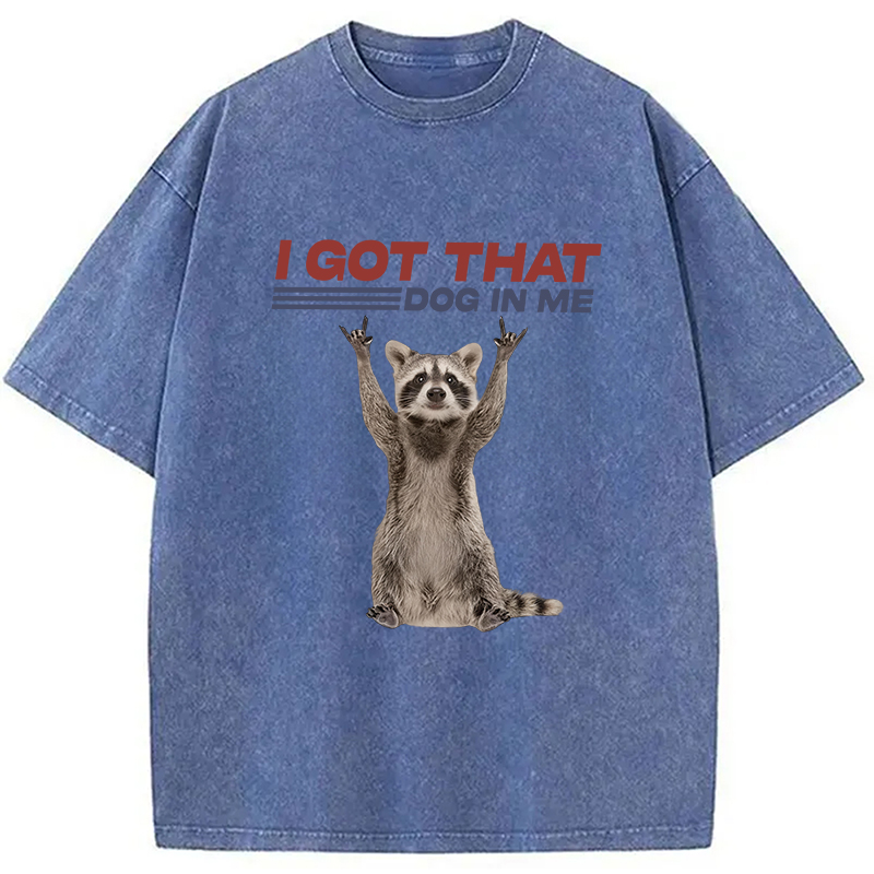 Tokyocanvas I Got That Dog In Me Funny Racoon Washed T-Shirt
