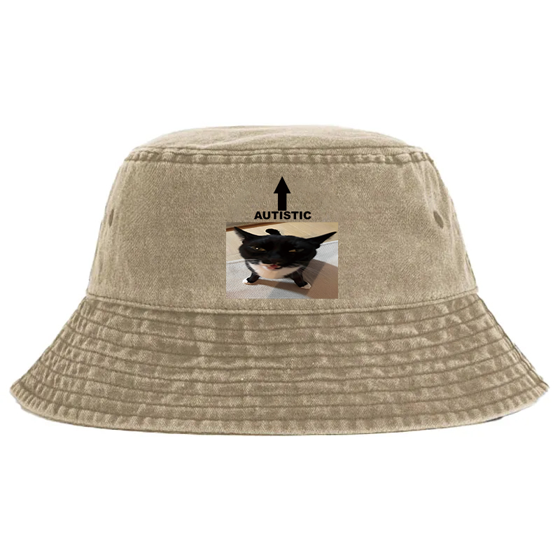 Tokyocanvas Autistic Cat Washed Bucket Hat