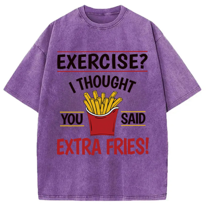 Tokyocanvas Funny Exercise Meme Washed T-Shirt