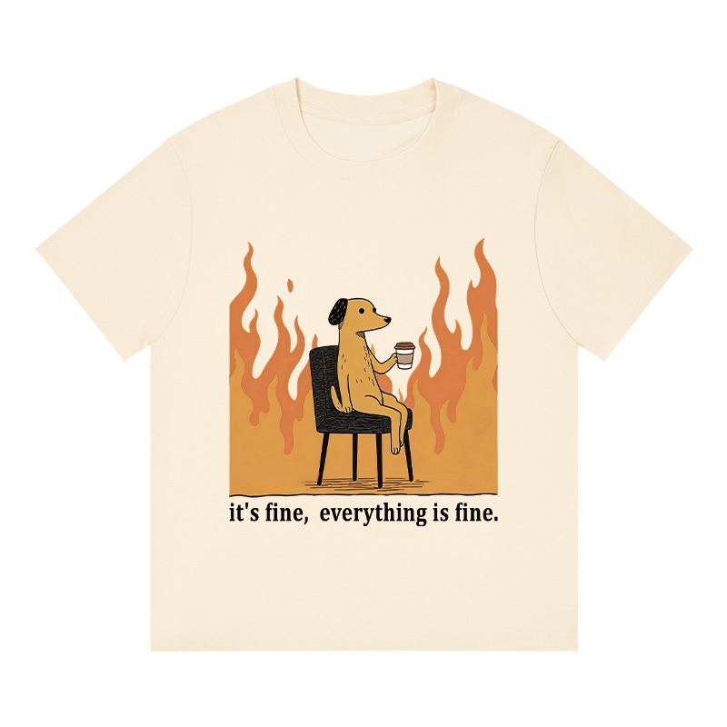 Tokyocanvas Dog in Fire Boxy T-Shirt