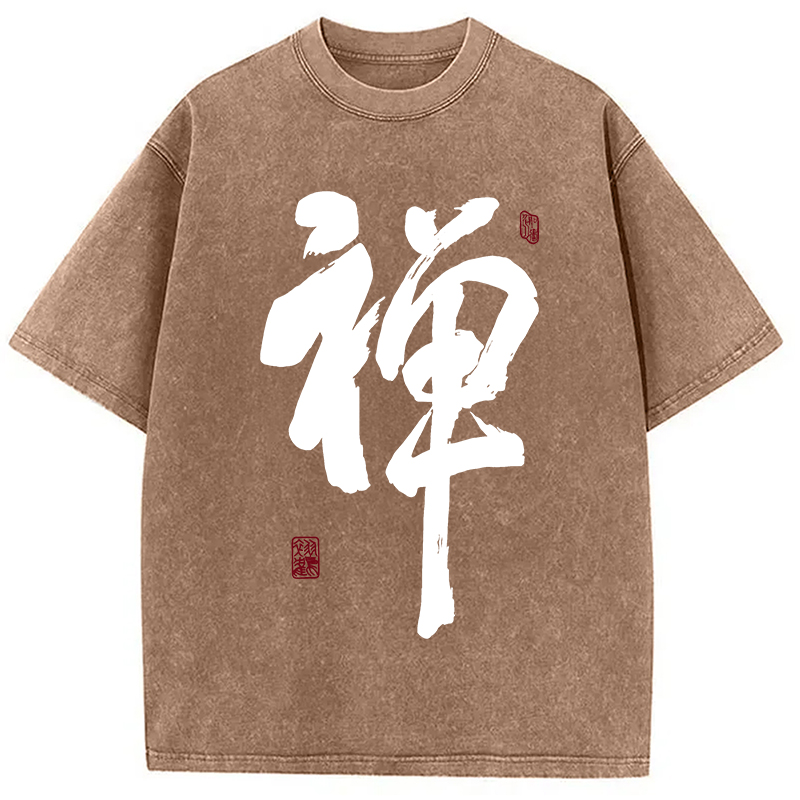 Tokyocanvas Japanese Zen Kanji Washed T-Shirt